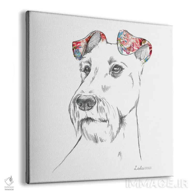 تابلو دکوراتیو پرتره سگ تریر ایرلندی اثر لولا دیزاین - نمای پرسپکتیو محصول