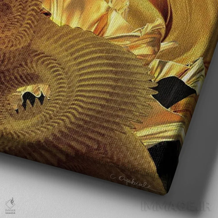 تابلو دکوراتیو مومبی دو اثر لولیتا لورنزو - نمای نزدیک بافت بوم