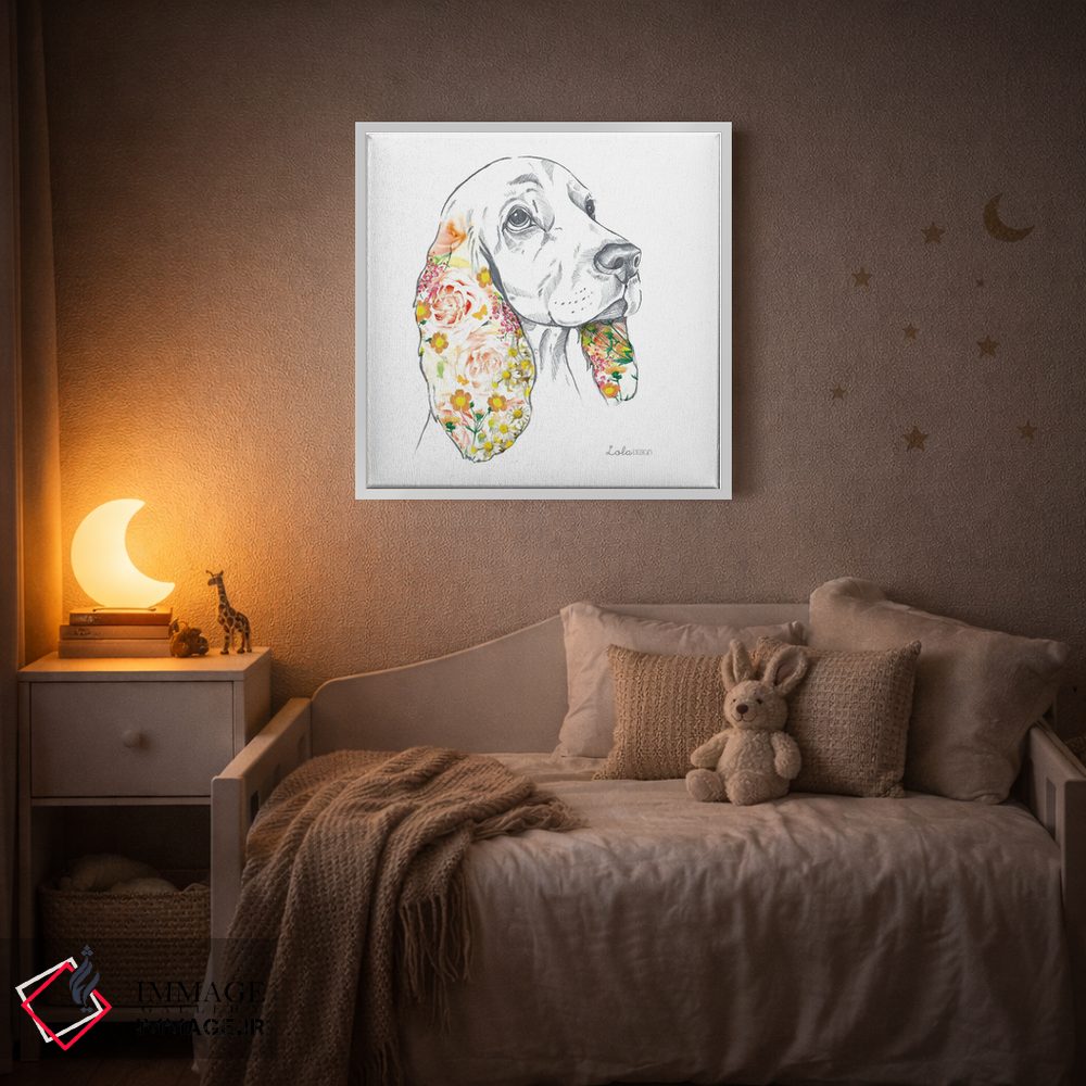 تابلو دکوراتیو پرتره سگ اسپانیل اثر لولا دیزاین - D3W