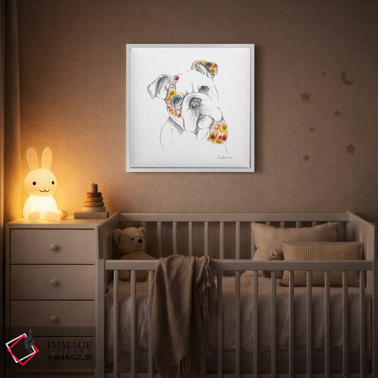 تابلو دکوراتیو پرتره سگ بولداگ انگلیسی اثر لولا دیزاین - D3W
