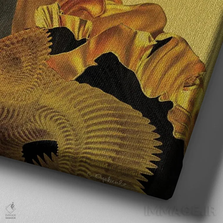 تابلو دکوراتیو مومبی دو اثر لولیتا لورنزو - نمای نزدیک بافت بوم