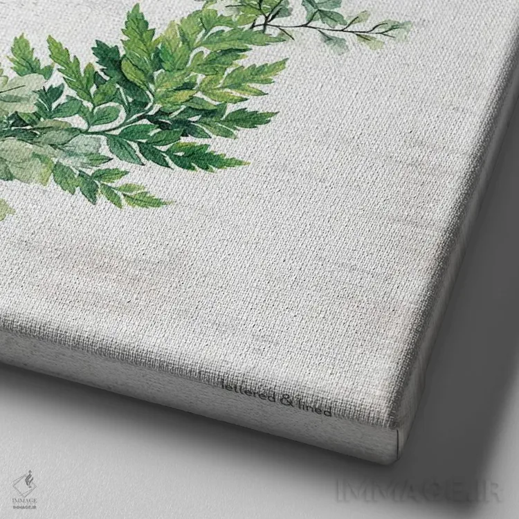 تابلو مدرن حلقه گل قلب سپاسگزار اثر لترد اند لایند - نمای نزدیک بافت بوم