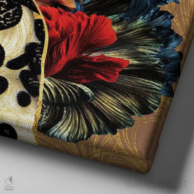 تابلو دکوراتیو زندگی شاداب اثر لولیتا لورنزو - نمای نزدیک بافت بوم