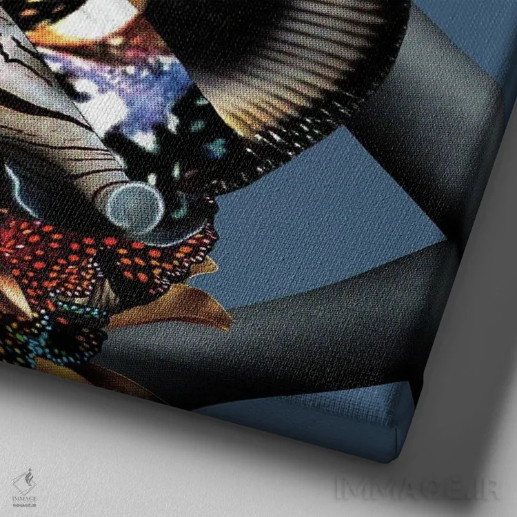 تابلو دکوراتیو اینانا اثر لولیتا لورنزو - نمای نزدیک بافت بوم