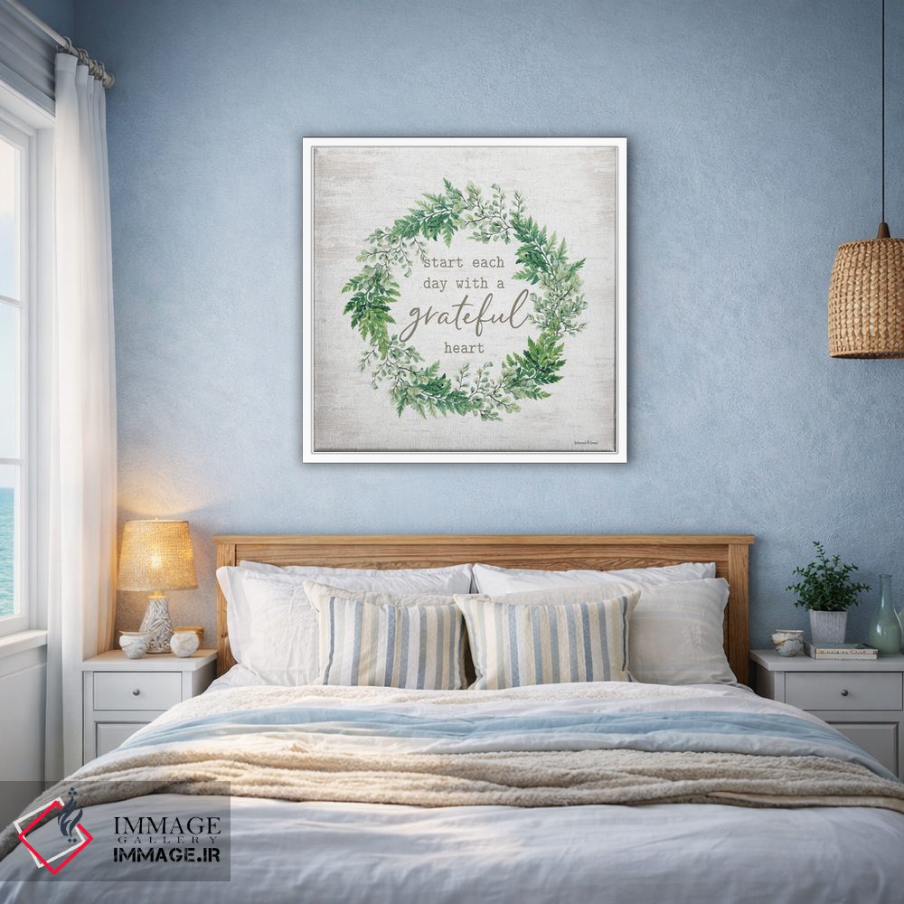 تابلو مدرن حلقه گل قلب سپاسگزار اثر لترد اند لایند - D2W