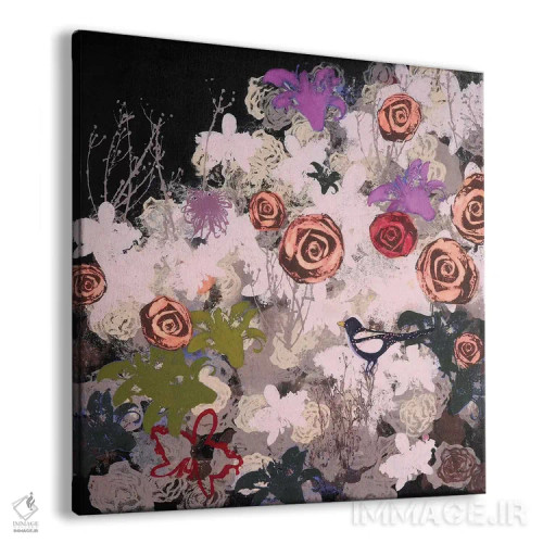 تابلو انتزاعی شکوفه شب اثر لورا می دوریس - نمای پرسپکتیو محصول