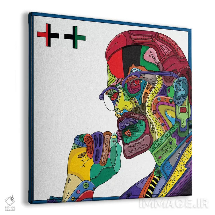 تابلو دکوراتیو قرمز دیترویت اثر ادو - نمای پرسپکتیو محصول