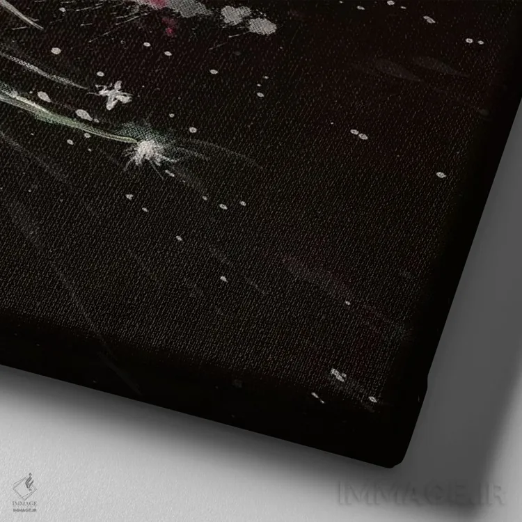 تابلو انتزاعی بمب گلبرگی اثر لورا می دوریس - نمای نزدیک بافت بوم