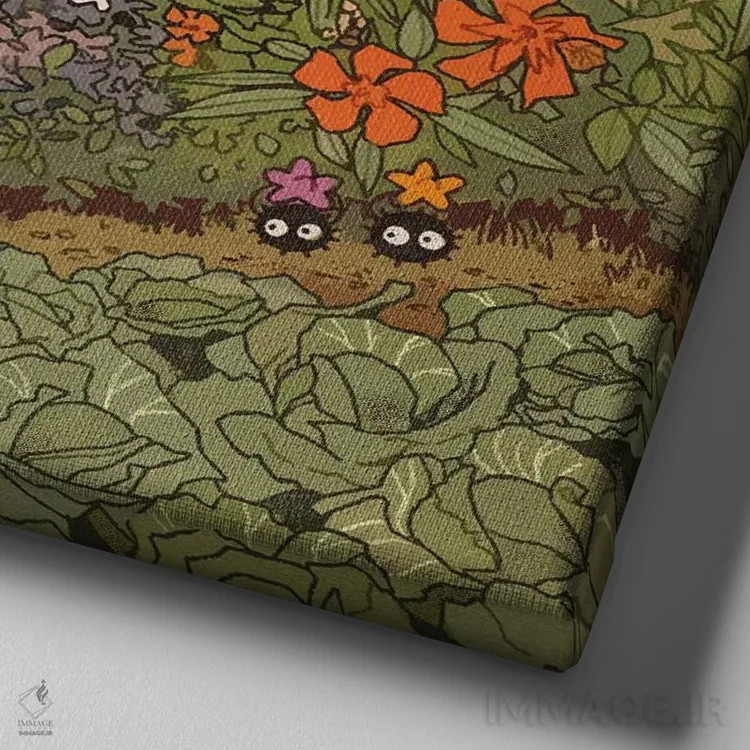 تابلو دکوراتیو سفر شگفت انگیز چیهیرو اثر لوسی میشل - نمای نزدیک بافت بوم