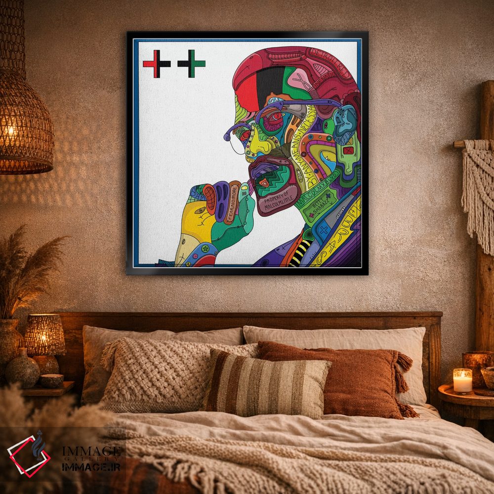 تابلو دکوراتیو قرمز دیترویت اثر ادو - D1B