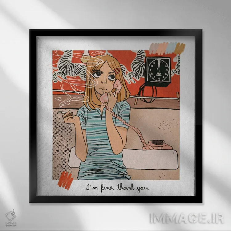 تابلو دکوراتیو مارگو تننباوم اثر لوسی میشل - نمای قابدار مشکی