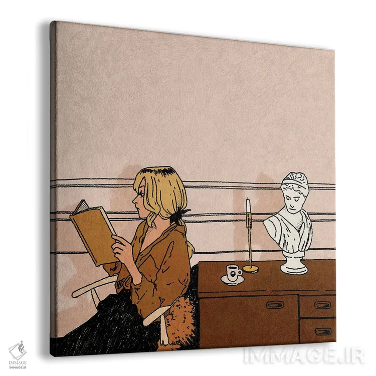 تابلو دکوراتیو کتاب خوان اثر لوسی میشل - نمای پرسپکتیو محصول