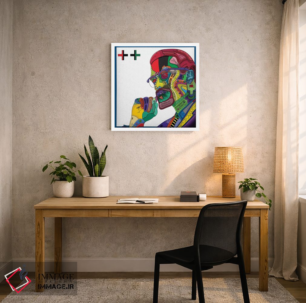 تابلو دکوراتیو قرمز دیترویت اثر ادو - D3W