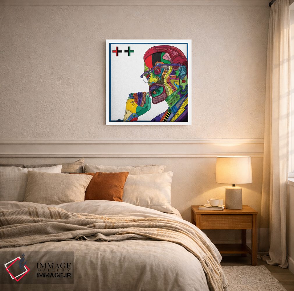 تابلو دکوراتیو قرمز دیترویت اثر ادو - D4W