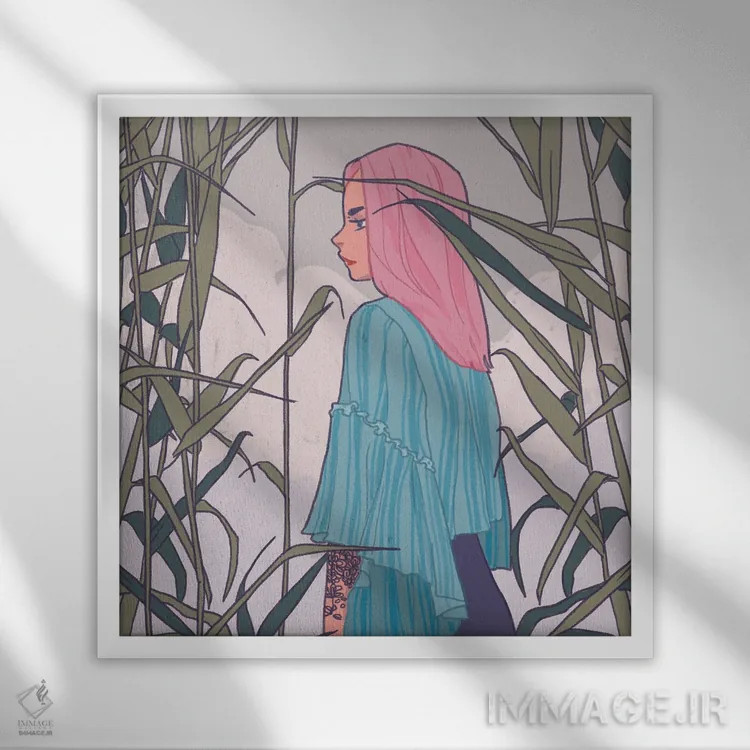 تابلو دکوراتیو آرامش اثر لوسی میشل - نمای قابدار سفید