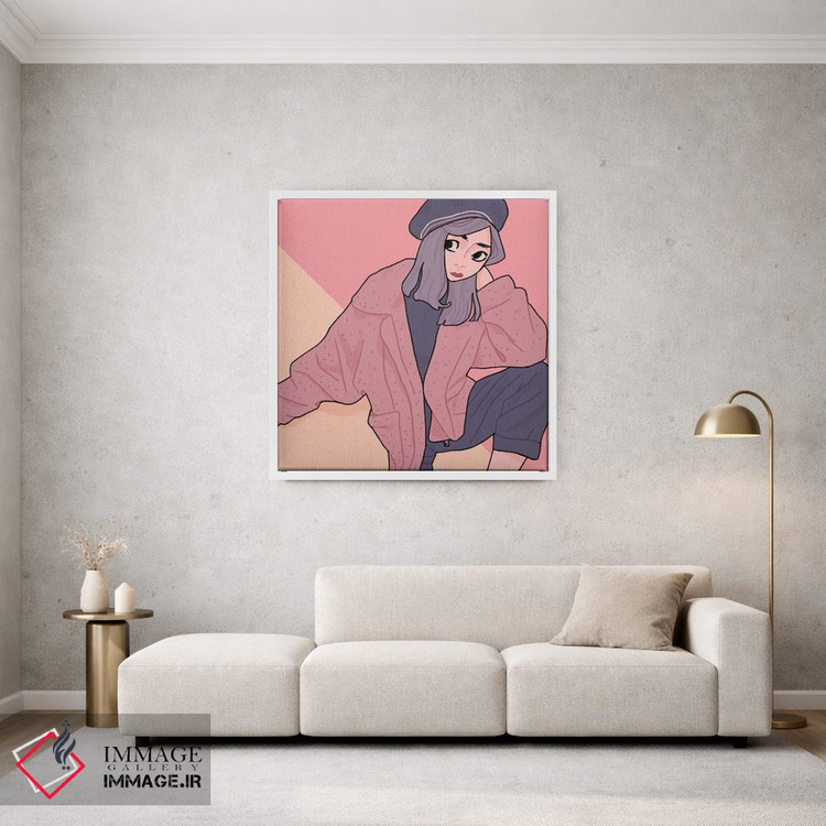 تابلو دکوراتیو خرس صورتی اثر لوسی میشل - D1W