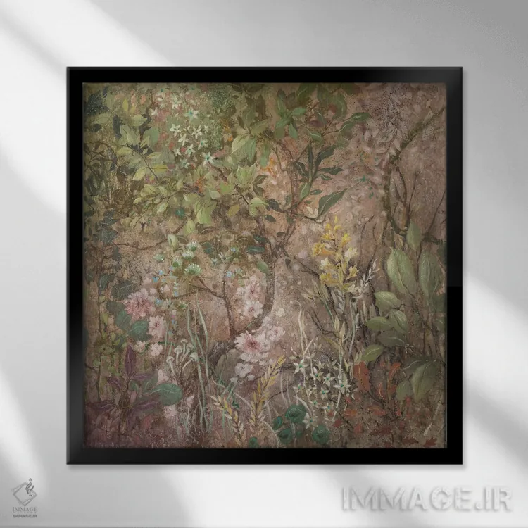 تابلو دکوراتیو مشبک کاری اثر لیزا مری کیندلی - نمای قابدار مشکی