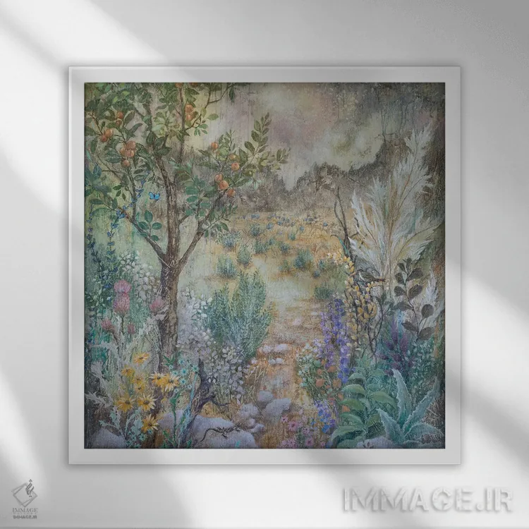 تابلو مدرن لبه بیابان اثر لیزا مری کیندلی - نمای قابدار سفید