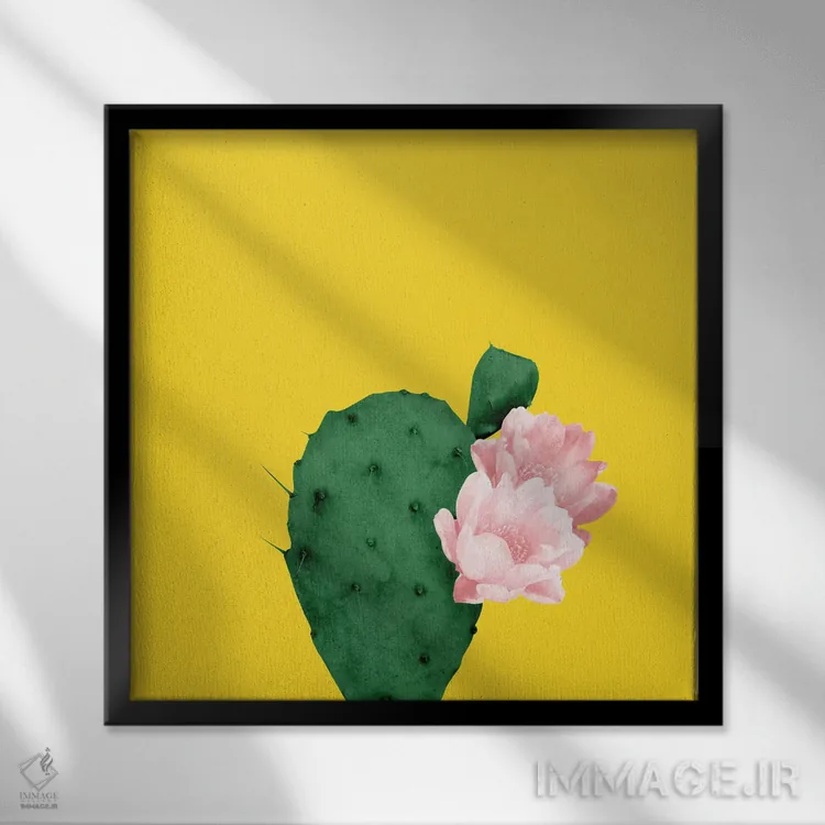 تابلو مینیمال در گل شکفته اثر لیمو - نمای قابدار مشکی