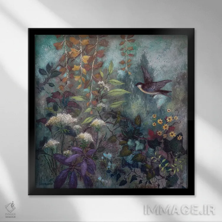 تابلو دکوراتیو سبزینه اثر لیزا مری کیندلی - نمای قابدار مشکی