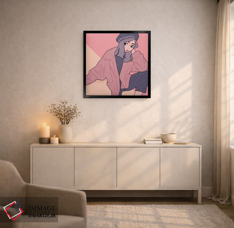 تابلو دکوراتیو خرس صورتی اثر لوسی میشل - D5B
