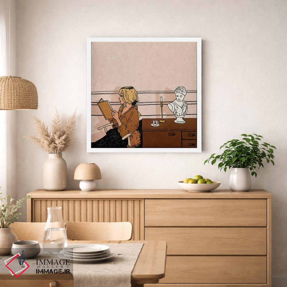 تابلو دکوراتیو کتاب خوان اثر لوسی میشل - D1W