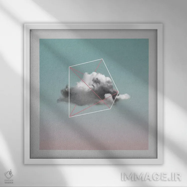 تابلو انتزاعی "ذخیره سازی ابری ۲" اثر لیمو - نمای قابدار سفید