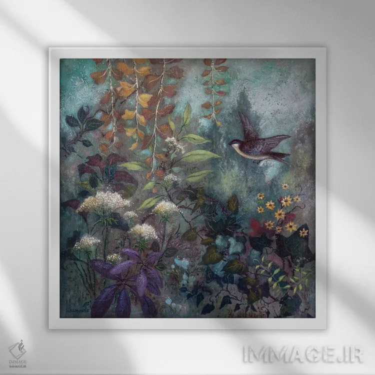 تابلو دکوراتیو سبزینه اثر لیزا مری کیندلی - نمای قابدار سفید