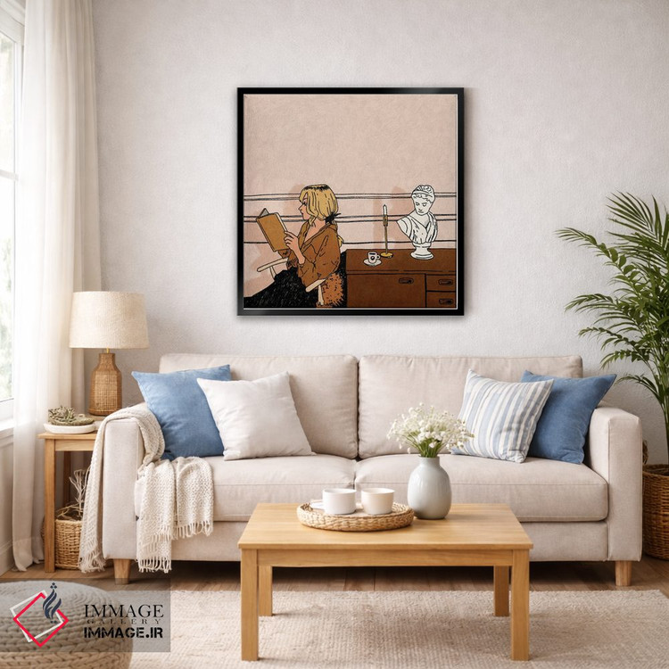 تابلو دکوراتیو کتاب خوان اثر لوسی میشل - D6B