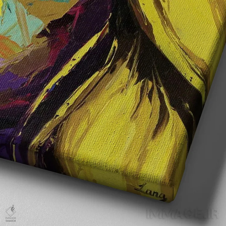 تابلو دکوراتیو محدودیت به دلیلی اثر لانا فری - نمای نزدیک بافت بوم