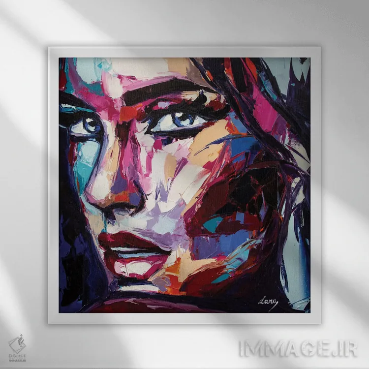 تابلو دکوراتیو روی به بلوز بیاور اثر لانا فری - نمای قابدار سفید