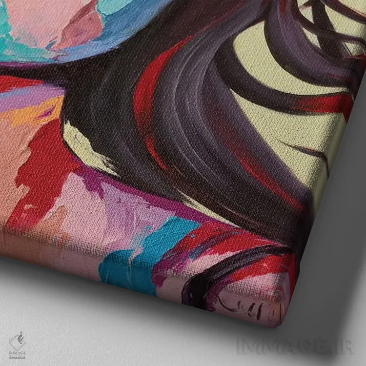 تابلو دکوراتیو توت فرنگی و خامه اثر لانا فری - نمای نزدیک بافت بوم