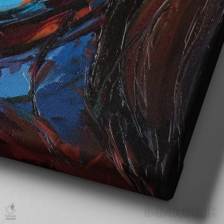 تابلو دکوراتیو رها کن اثر لانا فری - نمای نزدیک بافت بوم