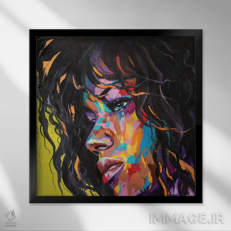 تابلو دکوراتیو فقط عصبانی ام نکن اثر لانا فری - نمای قابدار مشکی