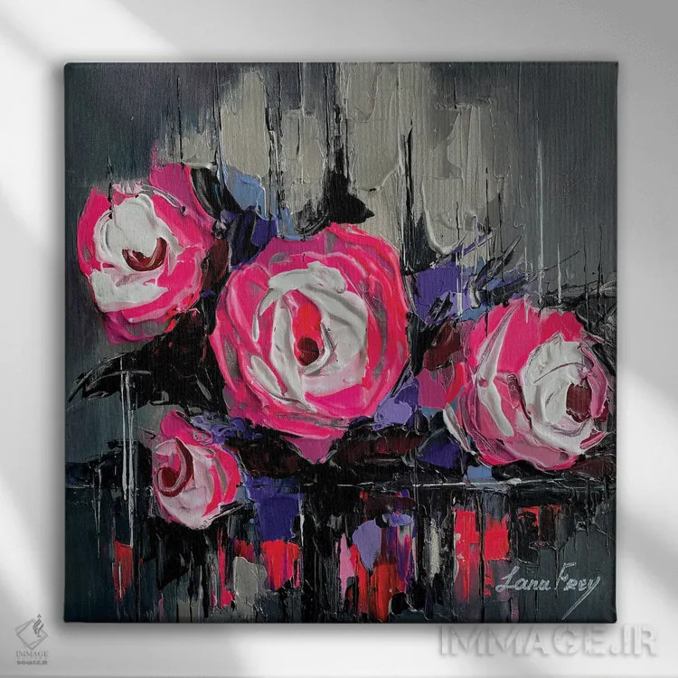 تابلو دکوراتیو ذرات مه اثر لانا فری - نمای روبهرو روی دیوار