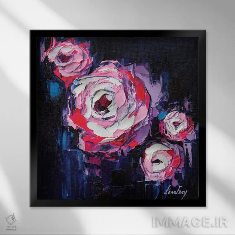 تابلو دکوراتیو در مدار اثر لانا فری - نمای قابدار مشکی