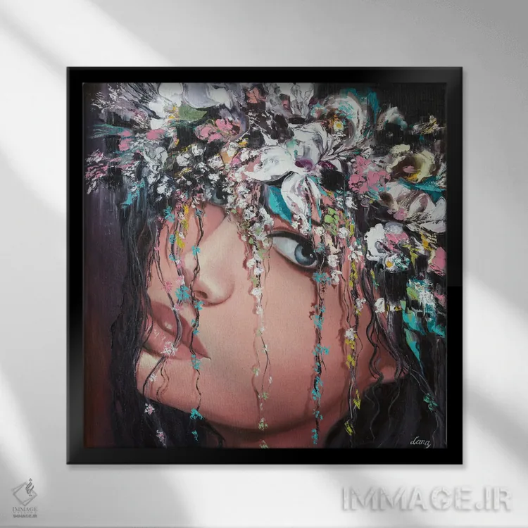 تابلو دکوراتیو تالو اثر لانا فری - نمای قابدار مشکی