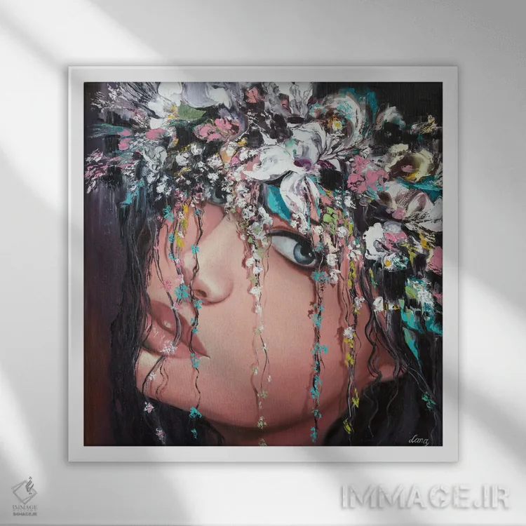 تابلو دکوراتیو تالو اثر لانا فری - نمای قابدار سفید