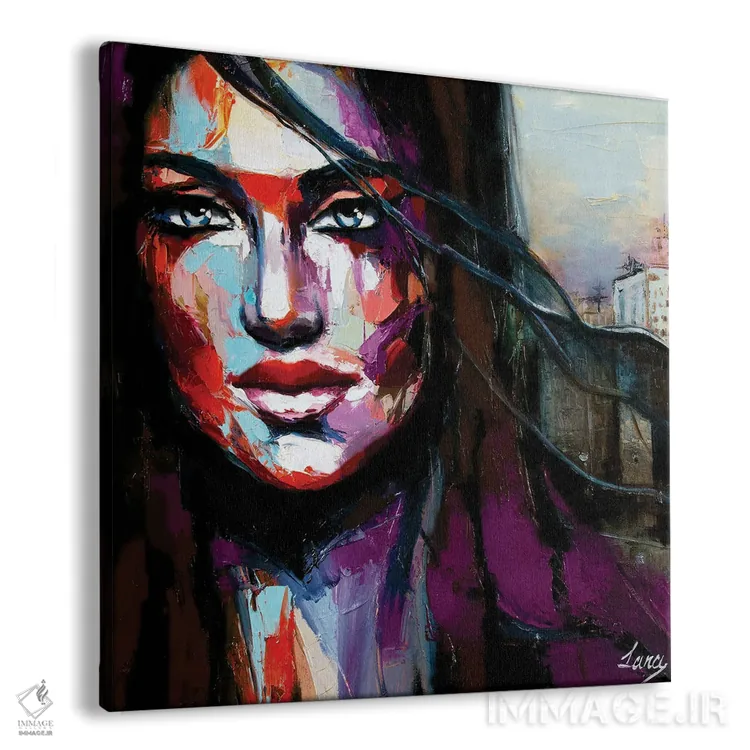 تابلو دکوراتیو افکننده حجاب اثر لانا فری - نمای پرسپکتیو محصول