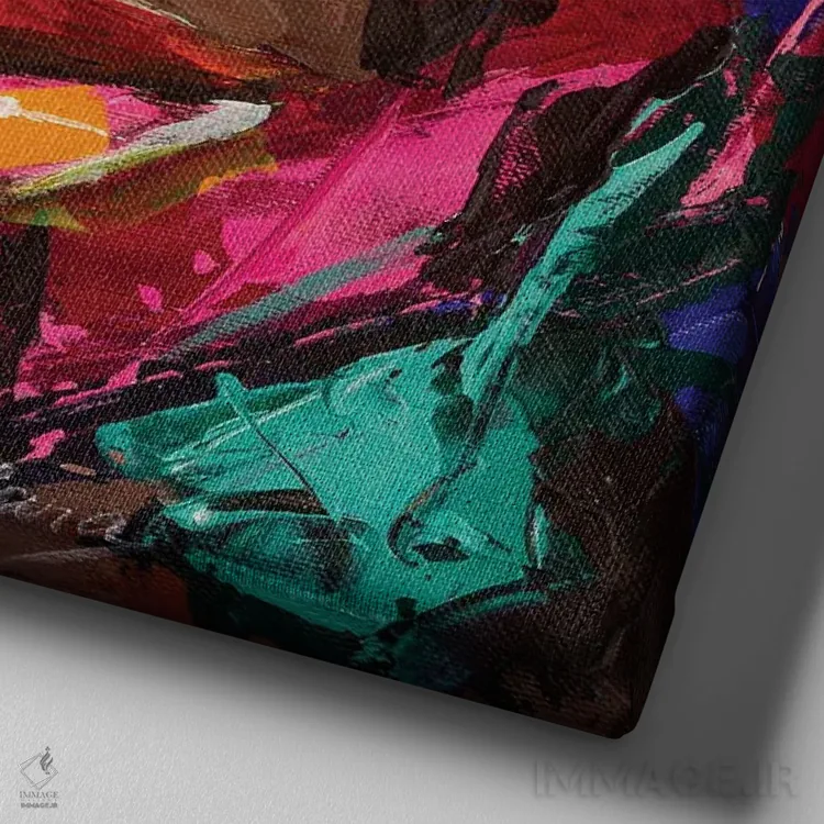 تابلو دکوراتیو عنصری اثر لانا فری - نمای نزدیک بافت بوم