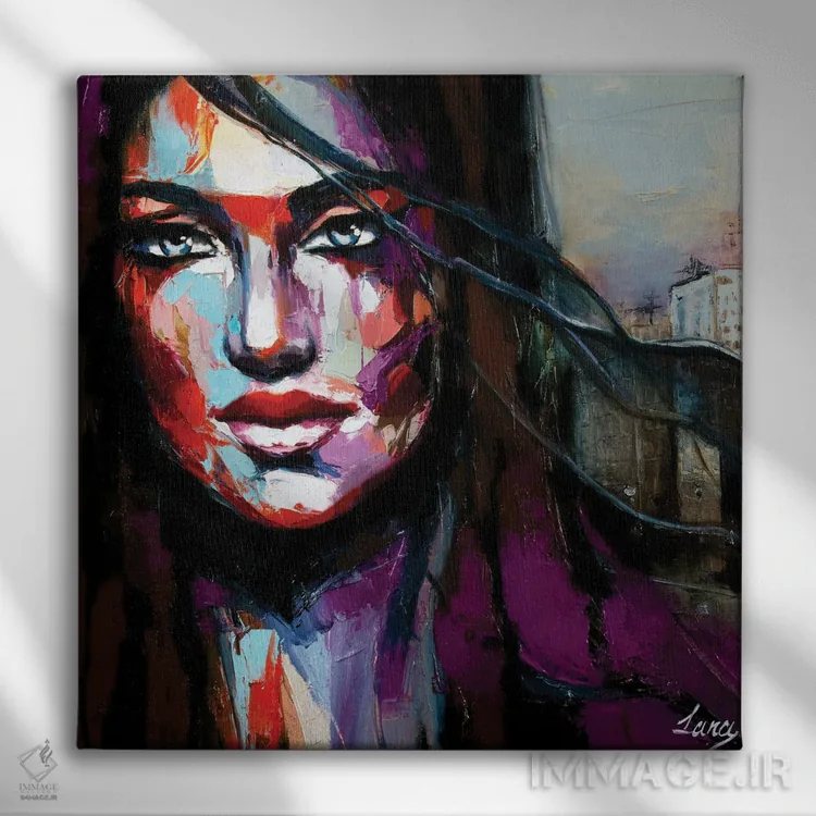 تابلو دکوراتیو افکننده حجاب اثر لانا فری - نمای روبهرو روی دیوار