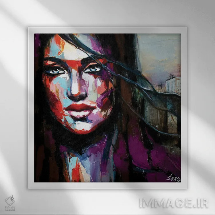 تابلو دکوراتیو افکننده حجاب اثر لانا فری - نمای قابدار سفید