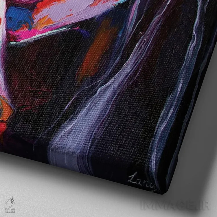 تابلو دکوراتیو لغزش فرویدی اثر لانا فری - نمای نزدیک بافت بوم