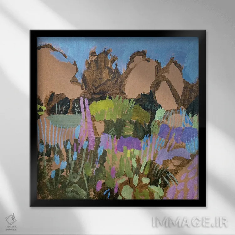 تابلو دکوراتیو پیاده روی در پارک II اثر لنکا اشتسنا - نمای قابدار مشکی