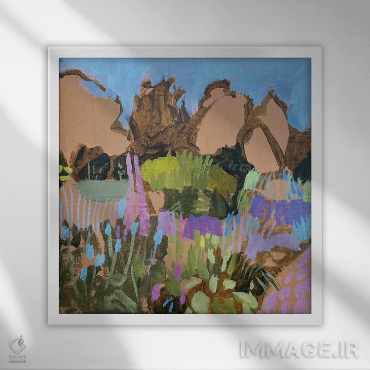 تابلو دکوراتیو پیاده روی در پارک II اثر لنکا اشتسنا - نمای قابدار سفید