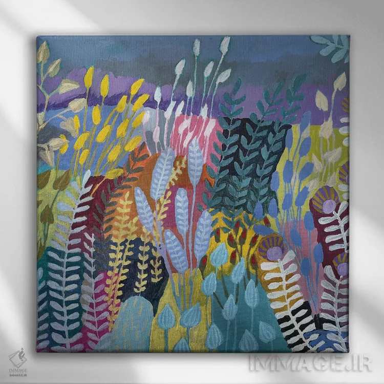 تابلو دکوراتیو مزارع تکه دوزی XIII اثر لنکا اشتسنا - نمای روبهرو روی دیوار