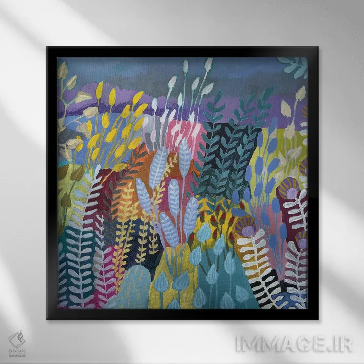 تابلو دکوراتیو مزارع تکه دوزی XIII اثر لنکا اشتسنا - نمای قابدار مشکی