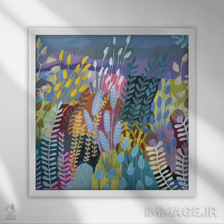 تابلو دکوراتیو مزارع تکه دوزی XIII اثر لنکا اشتسنا - نمای قابدار سفید