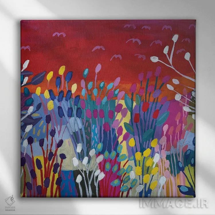 تابلو دکوراتیو مزارع وصله دوزی ششم اثر لنکا اشتسنا - نمای روبهرو روی دیوار