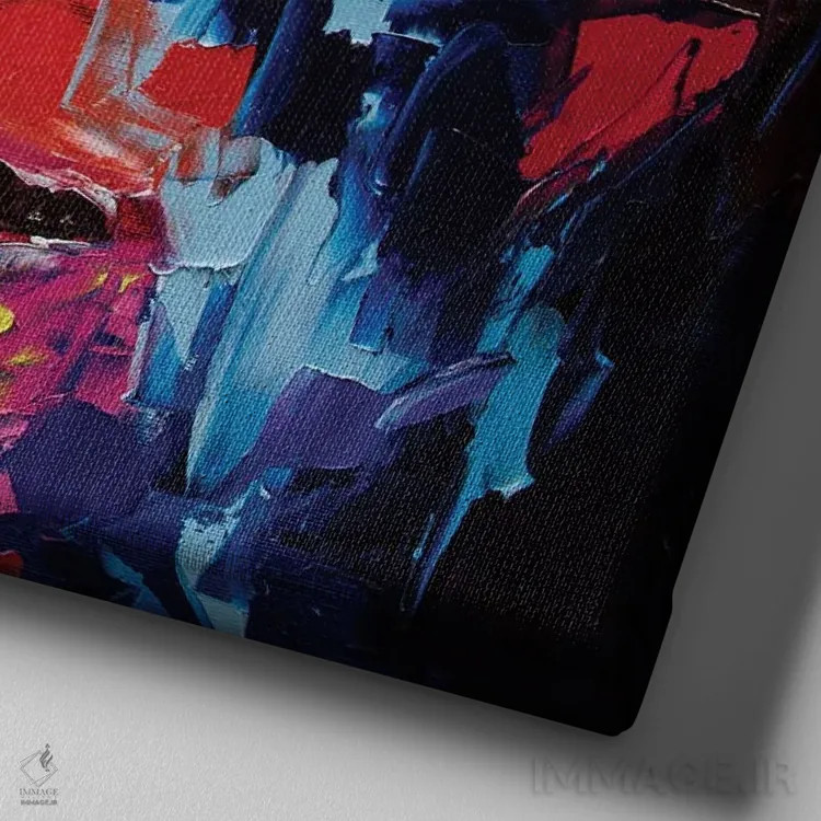 تابلو دکوراتیو آسمان لرزان اثر لانا فری - نمای نزدیک بافت بوم